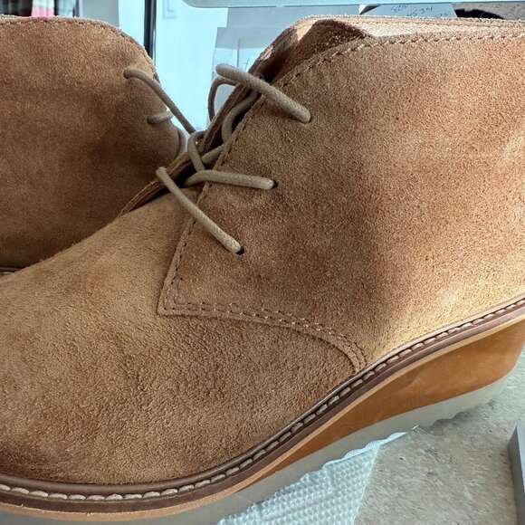 Sofft Saige Wedge Chukka Style Suede Cognac Bootie 7.5 - Picture 4 of 4